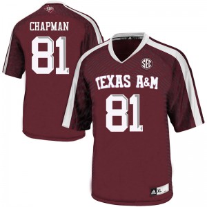 #81 Caleb Chapman Texas A&M Aggies Men College Jersey Maroon