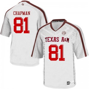 #81 Caleb Chapman Texas A&M University Men Football Jersey White