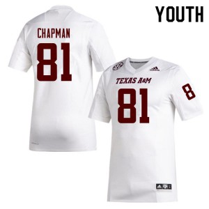 #81 Caleb Chapman Aggies Youth Stitched Jersey White